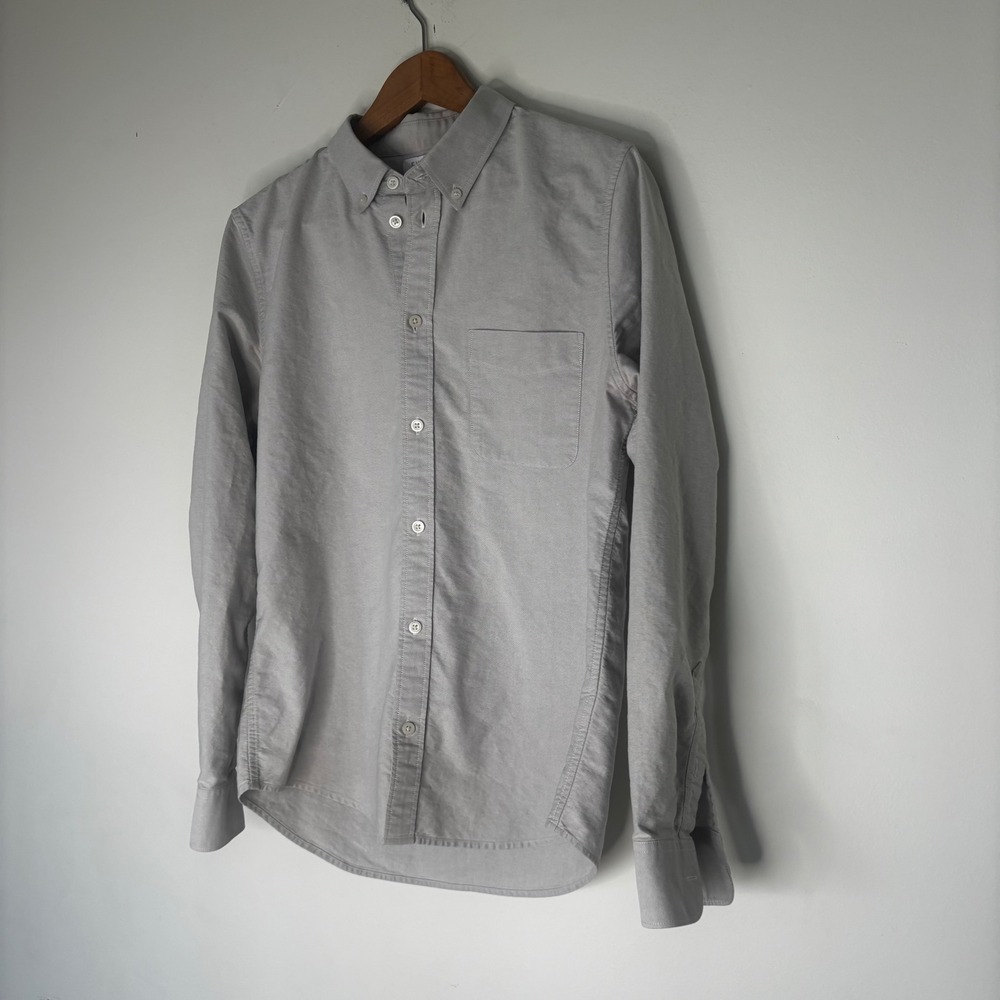 Everlane Gray Cotton Long Sleeve Button Down Oxford Work Shirt Size Medium - Picture 2 of 6